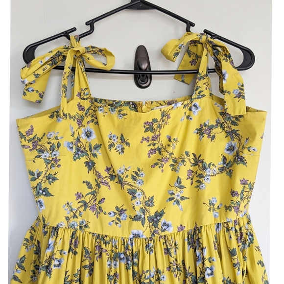 Tory Burch FLORAL PRINT TIE SHOULDER MIDI SUNDRESS IN LYONNAISE FLORAL - Picture 3 of 9